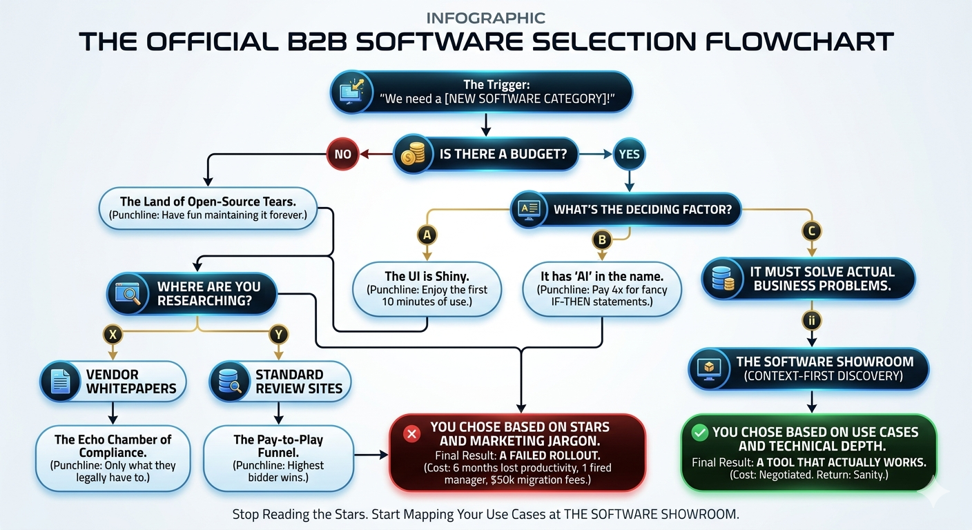 The "Official" B2B Software Selection Flowchart: Why Your Last Rollout Failed (and How to Fix the Next One)